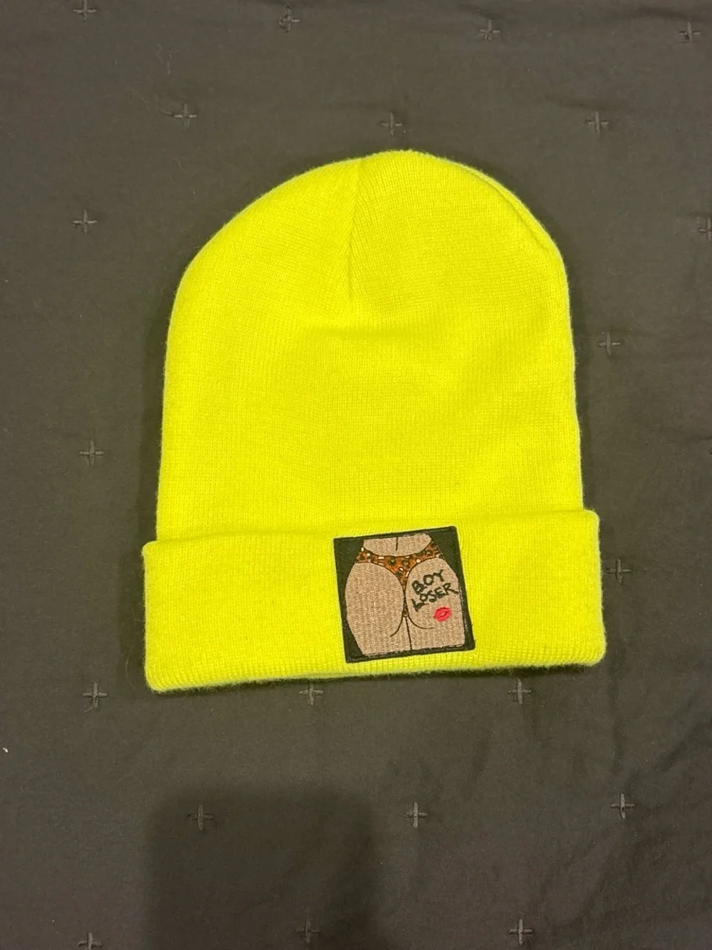 Neon Yellow Knit Beanie Hat - Bright Winter Accessory